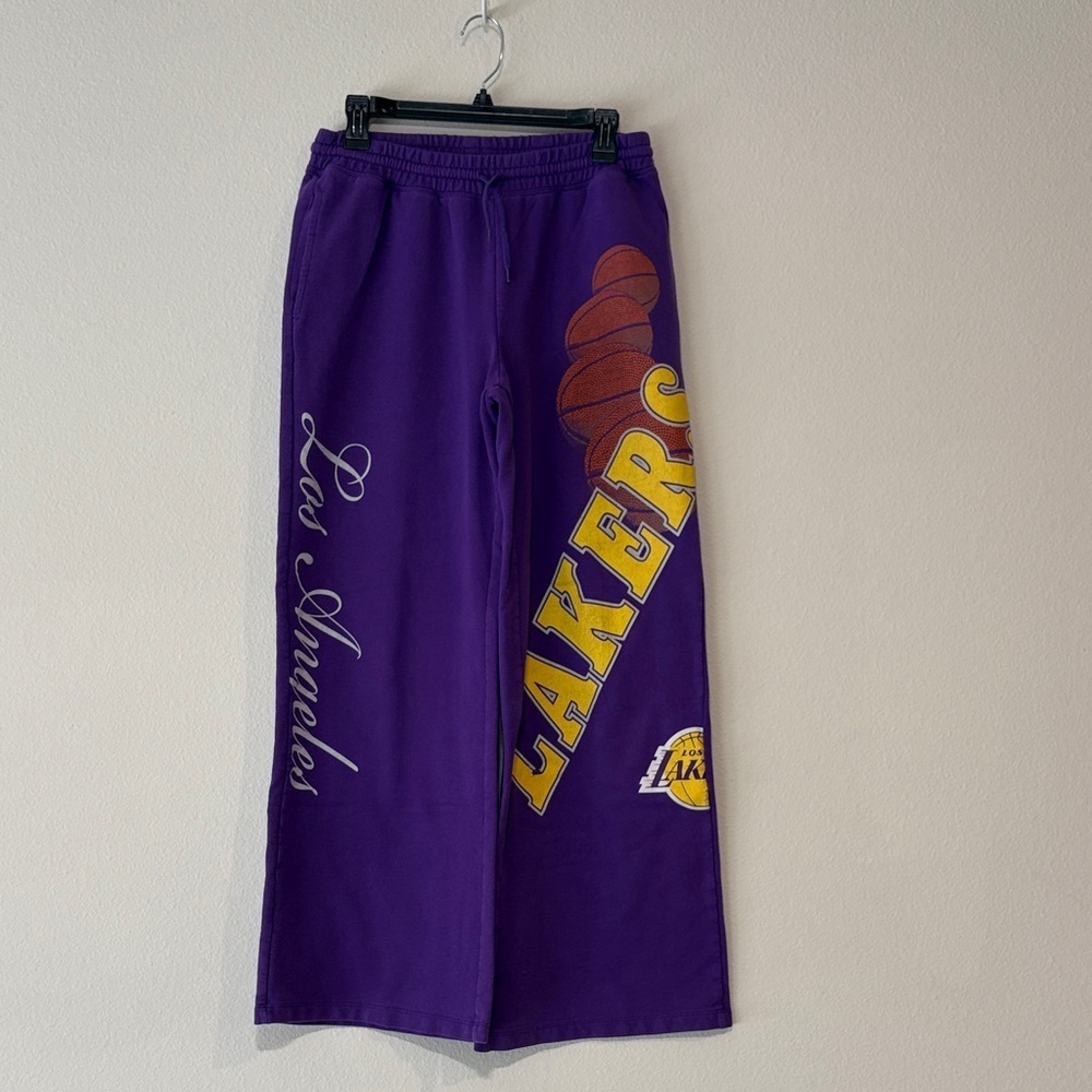 NBA Purple Wide Leg Pants with Lakers Design